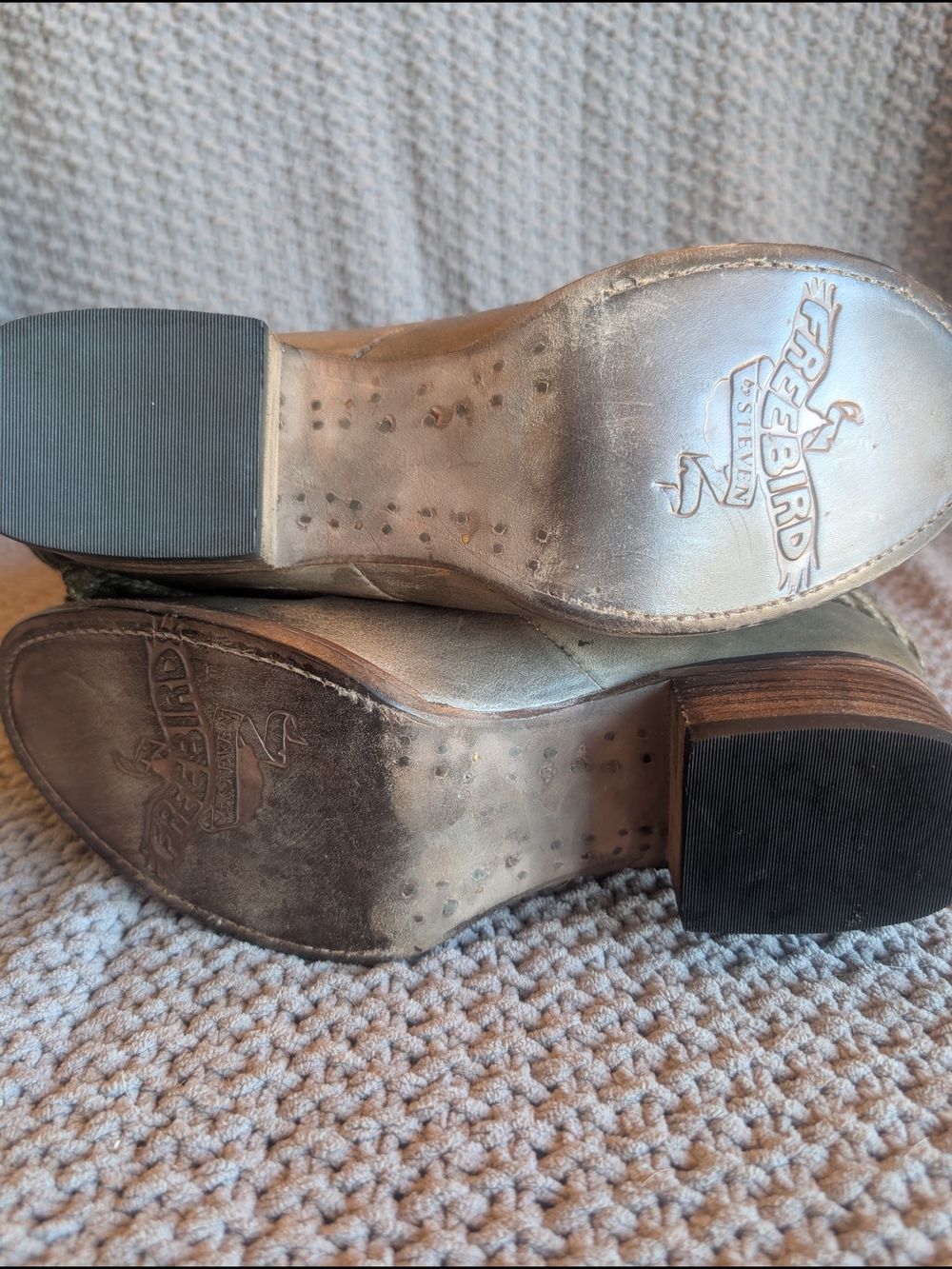 Freebird By Steven Drove- Distressed Grey Mid-Calf Leather Riding Boots - Picture 5 of 5